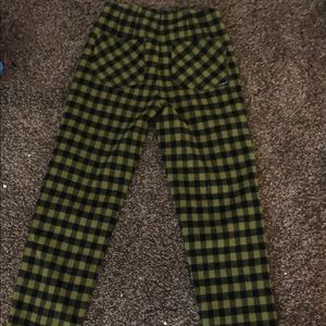 Green plaid uniform pants